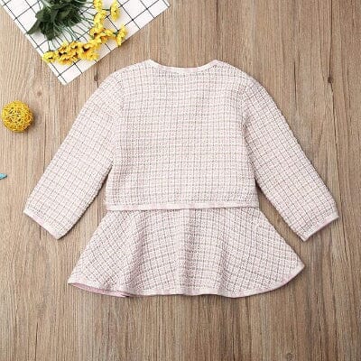 Ensemble Fille - PlaidElegance™ - Rose