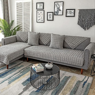 Housse de Canapé - PlushSofa™ - Gris Clair