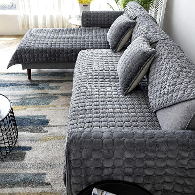 Housse de Canapé - PlushSofa™ - Gris Foncé