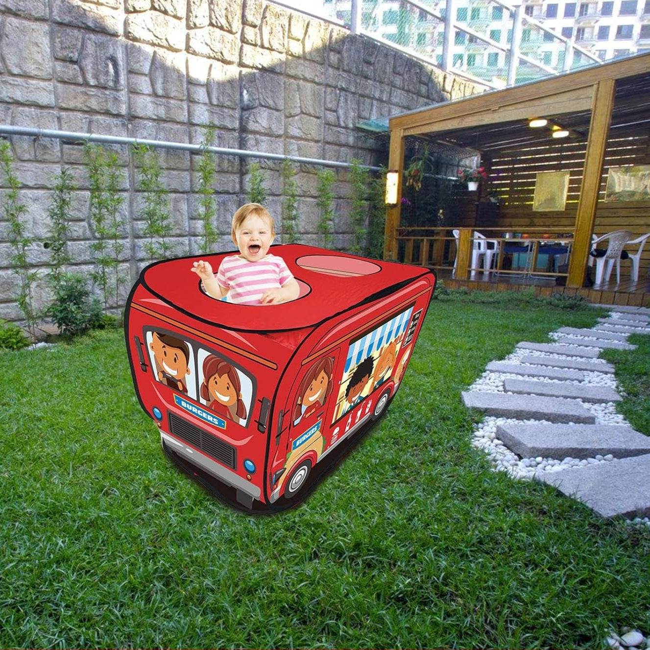 Tente de Jeu Enfant - TenteMagik™ - Camion Burger Rouge