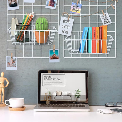 Rangement Mural - ClutterGrid™ - Panier Rectangle Blanc