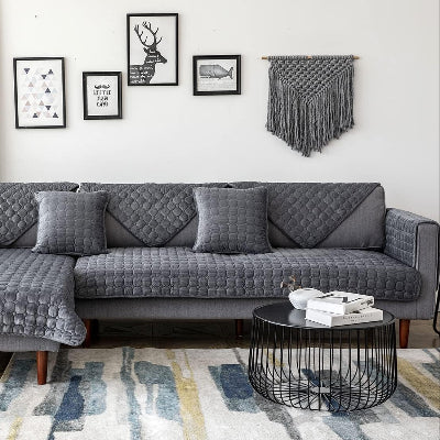 Housse de Canapé - PlushSofa™ - Gris Foncé
