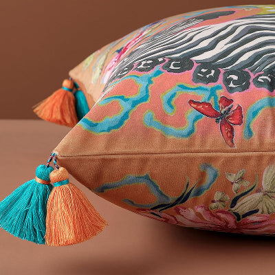 Housse de Coussin - SoftOrient™ - Zèbre Orange