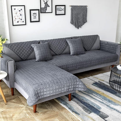 Housse de Canapé - PlushSofa™ - Gris Foncé