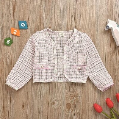 Ensemble Fille - PlaidElegance™ - Rose