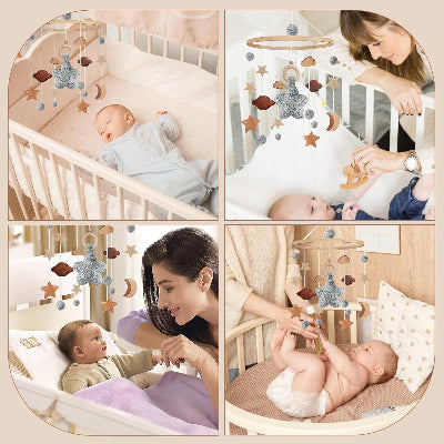 MOBILE LIT BEBE - RainbowDream™ - Etoile Grise