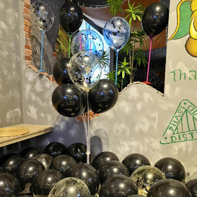 Ballon Anniversaire - GlitterBubbles™ - Noir