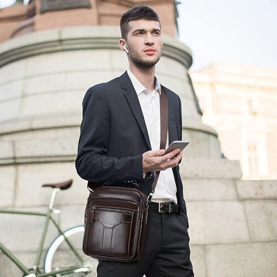 Sac à Bandoulière Homme - Men'sCrossbodyBag™ - Café