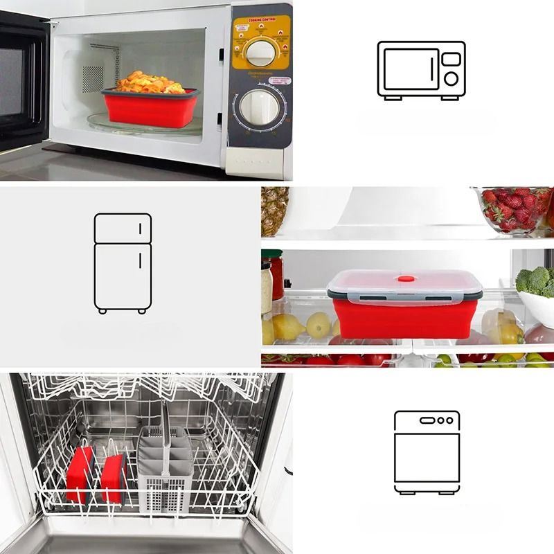 Boite de Conservation Alimentaire - CollapsibleSiliconeContainer™ - Rouge