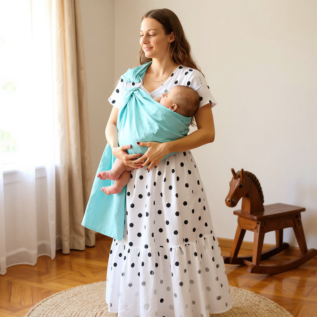 Écharpe De Portage - CottonRingSling™ - Bleu Ciel