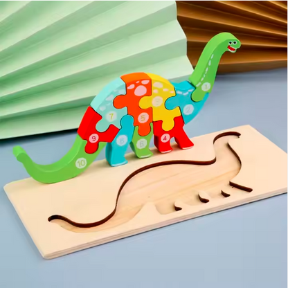 puzzle en bois - MacaronPuzzle™ - dinosaure