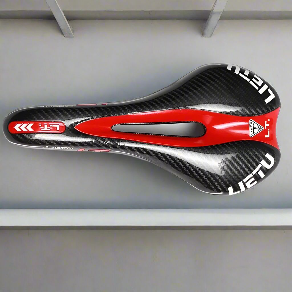 Selle de Vélo - BicycleSaddle™ - Fibre de carbone Rouge