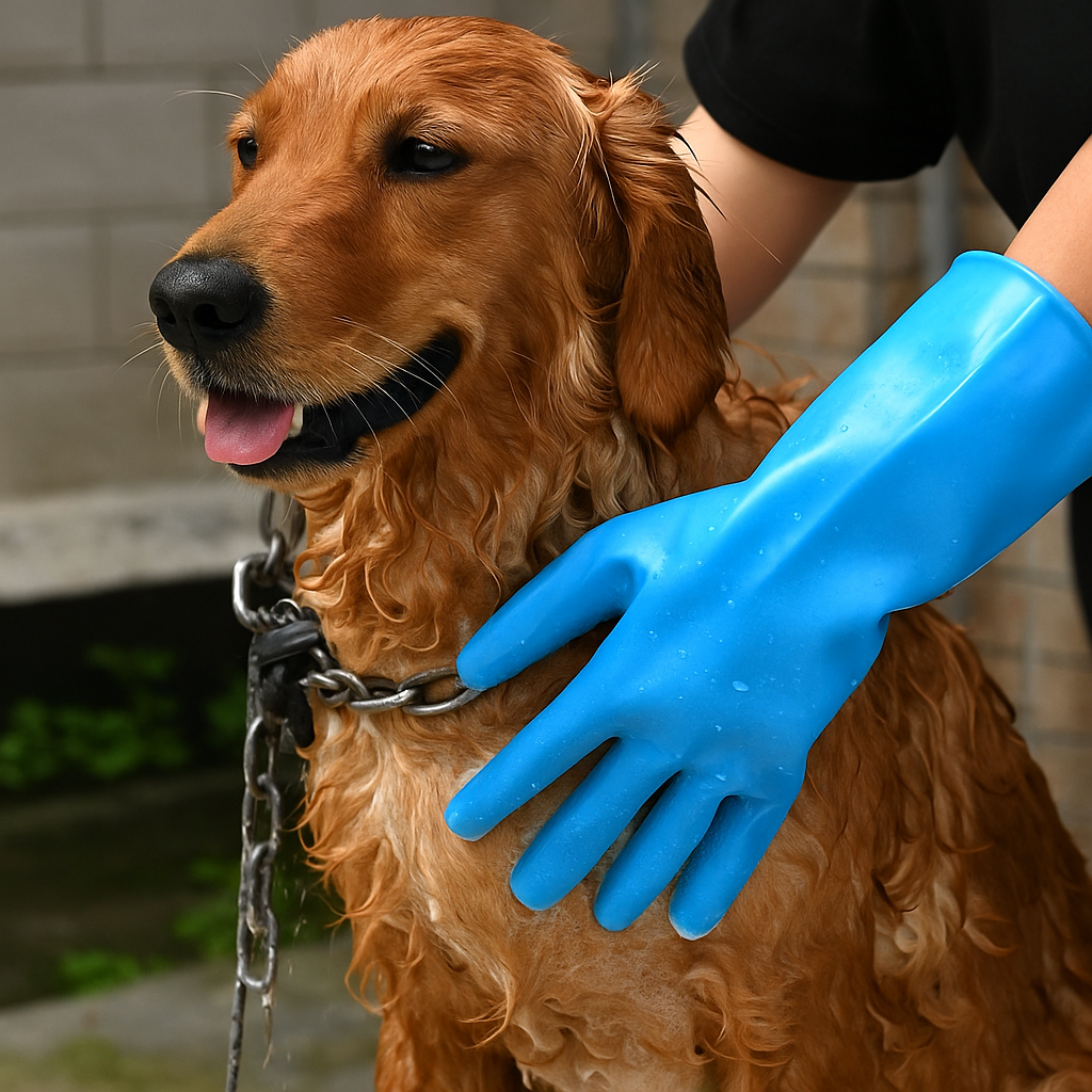 Gant de Toilettage - GroomGlove™ - Bleu