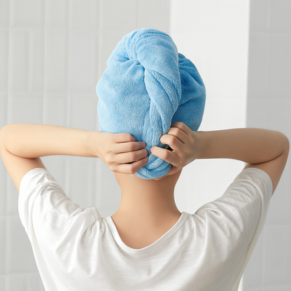 Serviette pour Cheveux - CapilDry™ - Bleu
