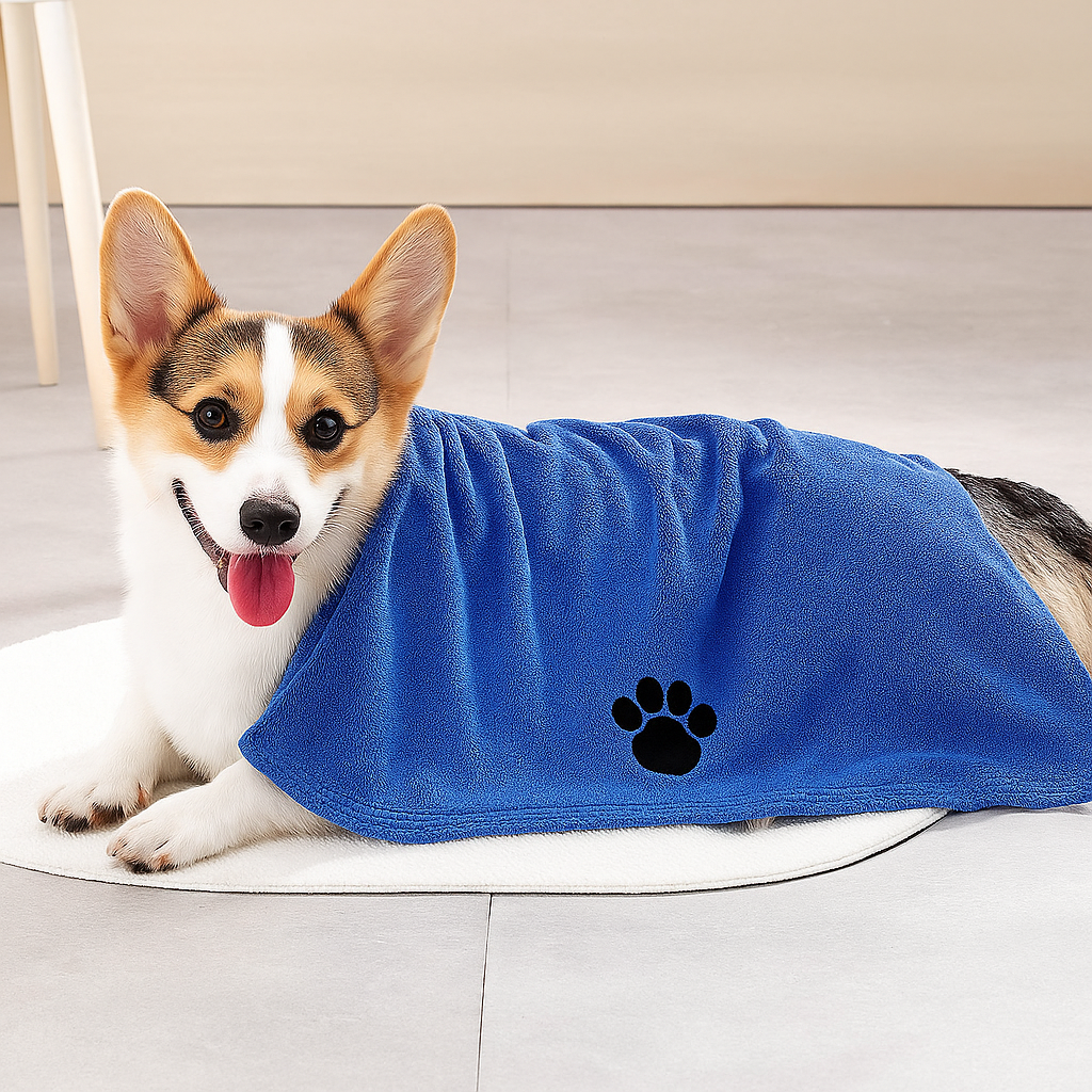 Serviette pour Chien - PawDry™ - Bleu