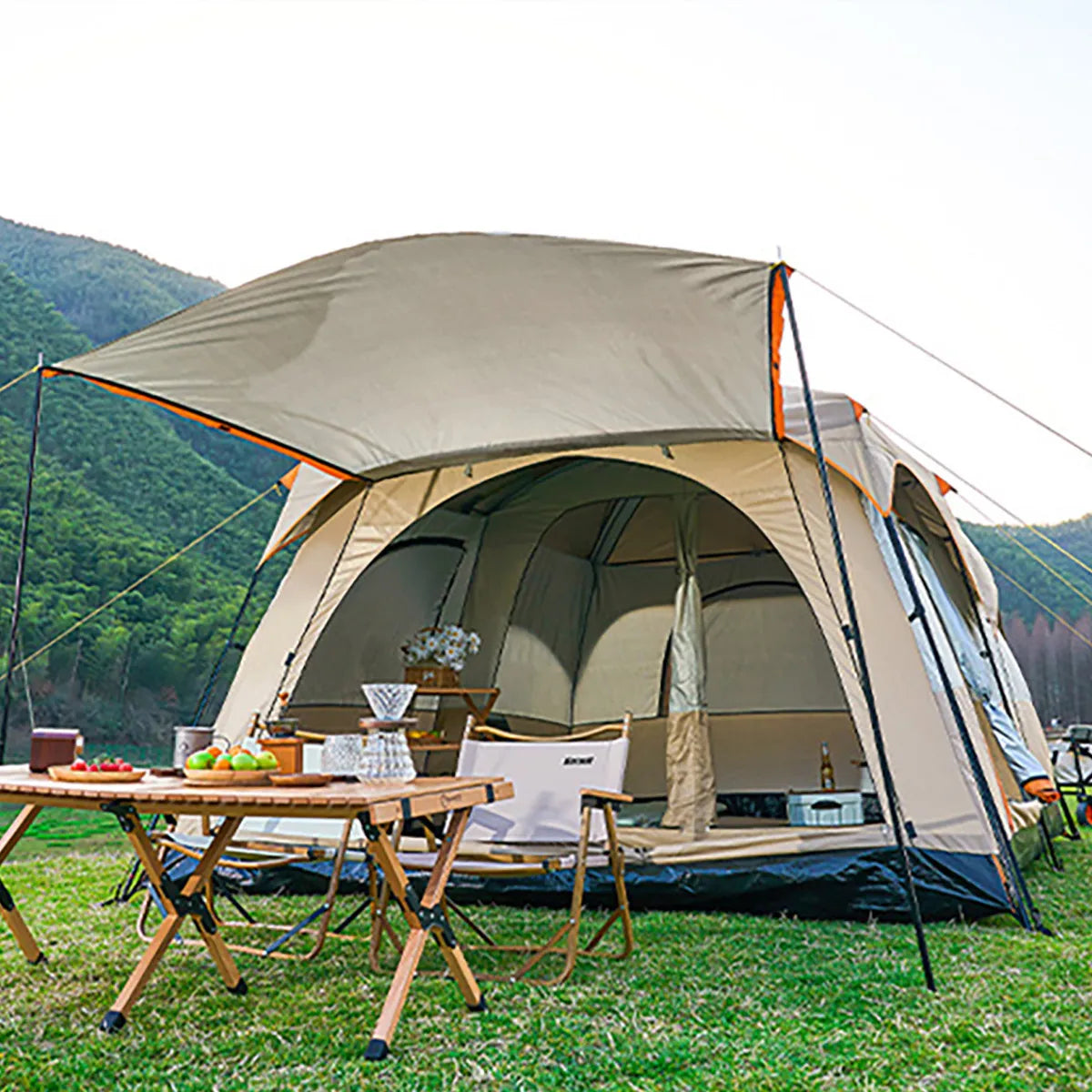 Tente de Camping - AllSeasonTent™ - Beige & Orange