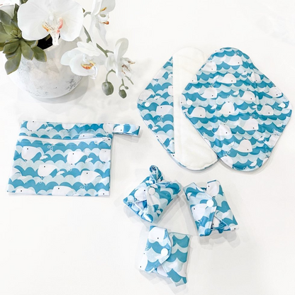 Serviette Hygiénique Lavable - EcoReusablePads™ - Baleine