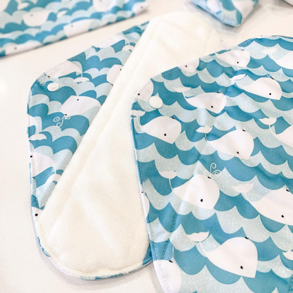 Serviette Hygiénique Lavable - EcoReusablePads™ - Baleine