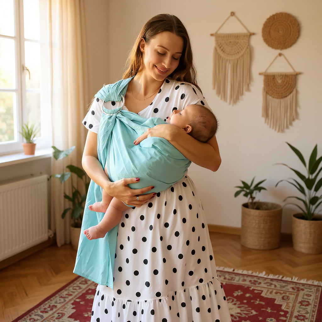 Écharpe De Portage - CottonRingSling™ - Bleu Ciel