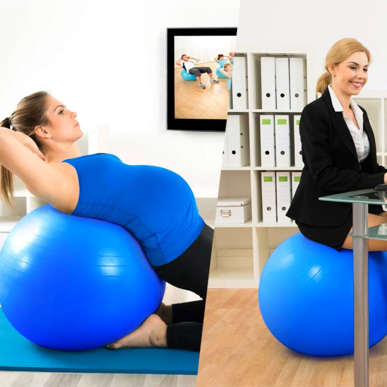 Ballon de Grossesse - FitBall™ - Bleu
