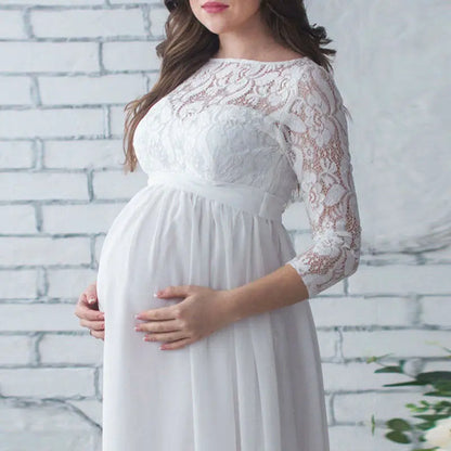 Robe en Dentelle - PregnantMotherDress™ - Blanc