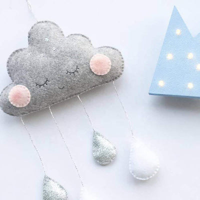 DECORATION CHAMBRE BEBE - CloudDrops™ - Gris