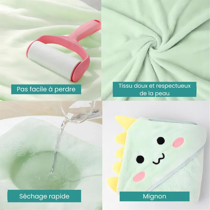 Serviette de Bain Bébé - SnugTowel™ - Dino