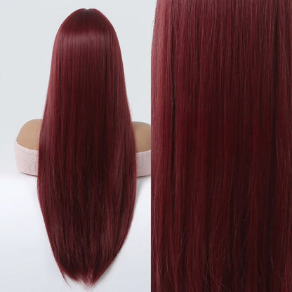 SyntheticHairWig™ - Rouge Vin