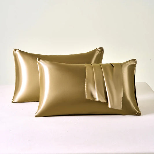 Taie d'Oreiller en Satin - SatinDreamPillow™ - Doré