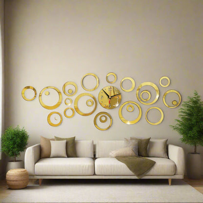 Horloge Murale Design - MirrorTime™ - Doré