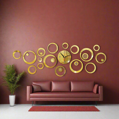Horloge Murale Design - MirrorTime™ - Doré