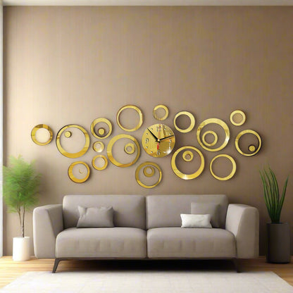 Horloge Murale Design - MirrorTime™ - Doré