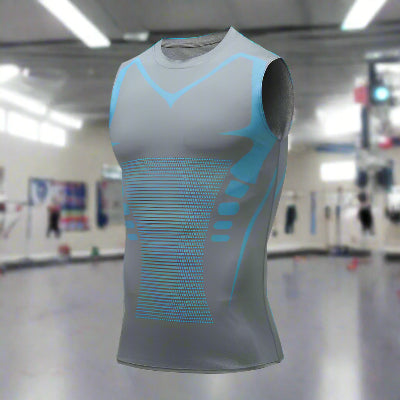 Haut de Compression - GymSleevelessShirt™ - Gris Néon