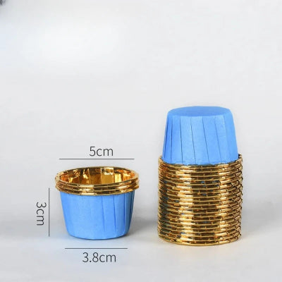 Caissette pour Muffins - CupcakeWrappers™ - Bleu Dorée