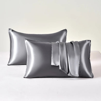 Taie d'Oreiller en Satin - SatinDreamPillow™ - Argenté