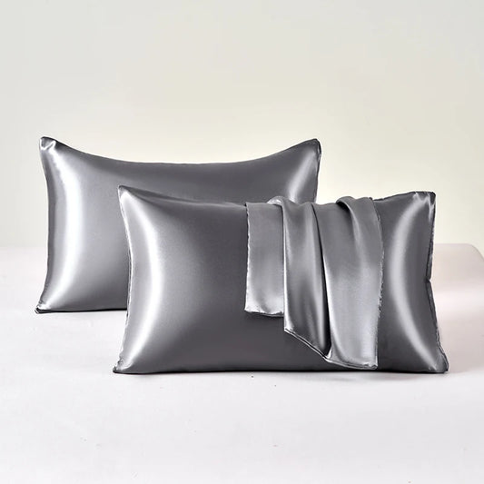 Taie d'Oreiller en Satin - SatinDreamPillow™ - Argenté