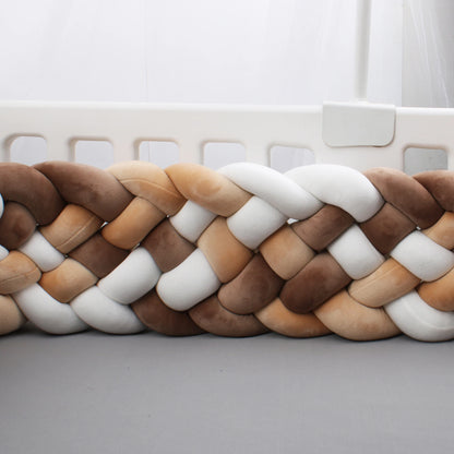 Tour de Lit Tressé - BraidedSafe™ - Beige, Marron & Blanc