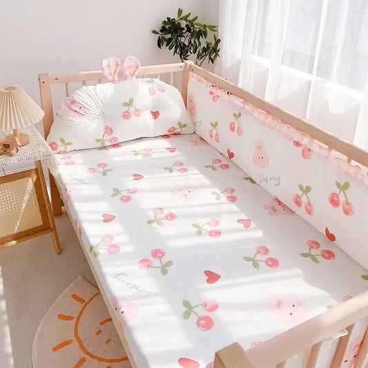 LINGE DE LIT BEBE - DouxSommeil™ - Cerises & Lapins