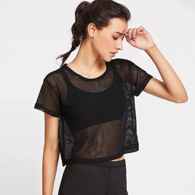 Haut de sport femme - WomenYogaShirt™ - Noir