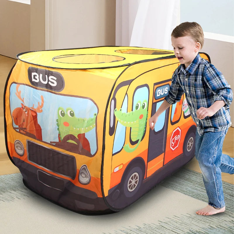 Tente de Jeu Enfant - TenteMagik™ - Bus D'école Jaune