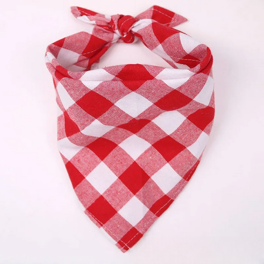 Bandana Pour Chien - ClassicPlaidDog™ - Rouge&blanc