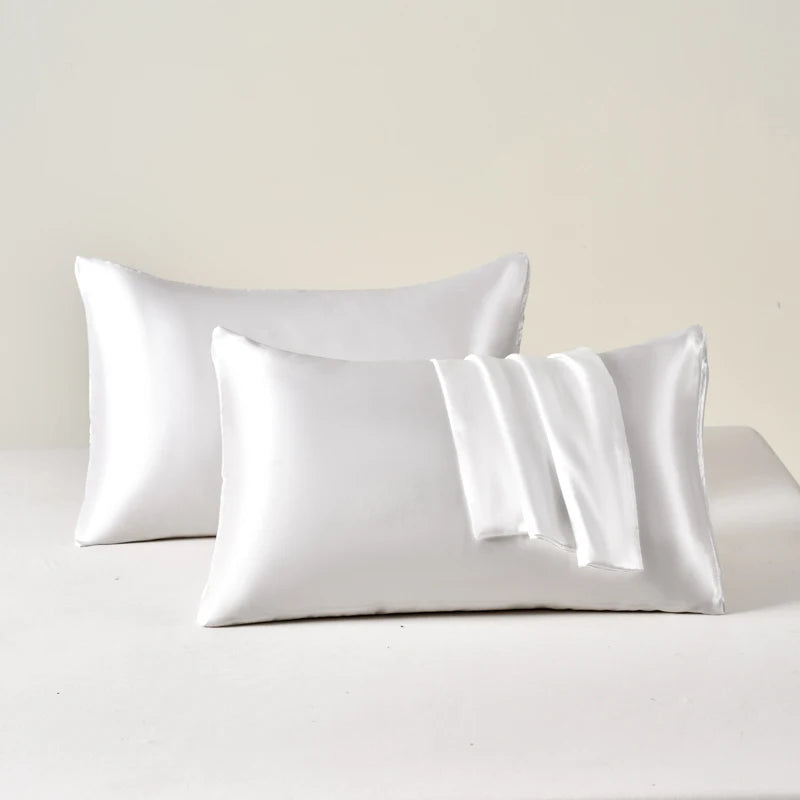 Taie d'Oreiller en Satin - SatinDreamPillow™ - Blanc