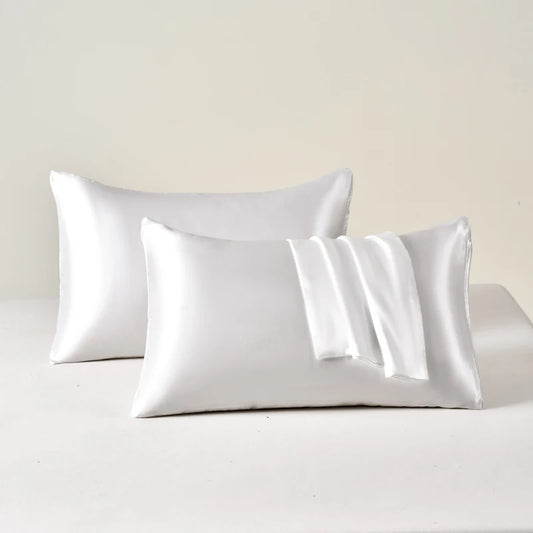 Taie d'Oreiller en Satin - SatinDreamPillow™ - Blanc