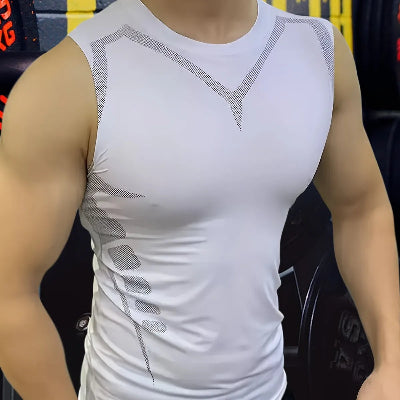 Haut de Compression - GymSleevelessShirt™ - Blanc