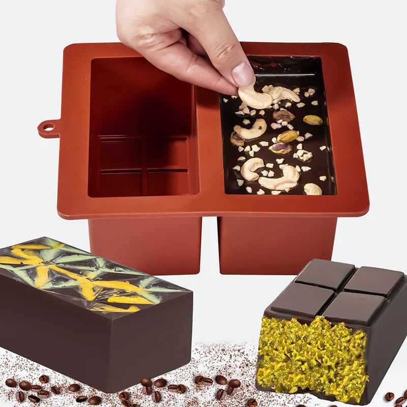 Moule Pour Tablette Chocolat - SiliconeChocolateBarMold™ - Rouge