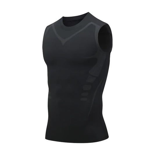 Haut de Compression - GymSleevelessShirt™ - Noir
