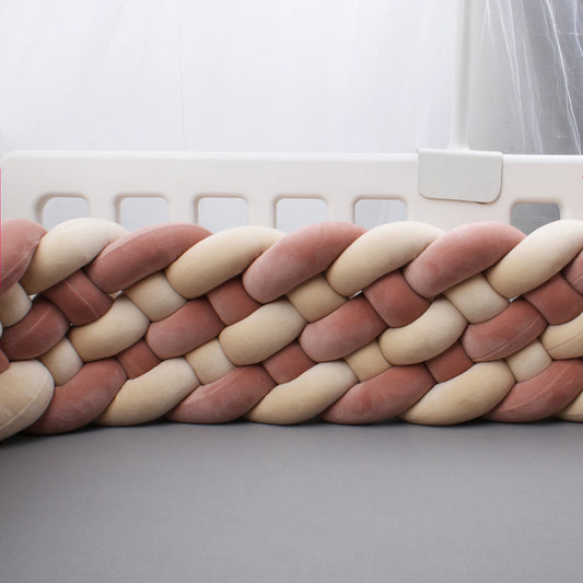 Tour de Lit Tressé - BraidedSafe™ - Vieux Rose & Crème