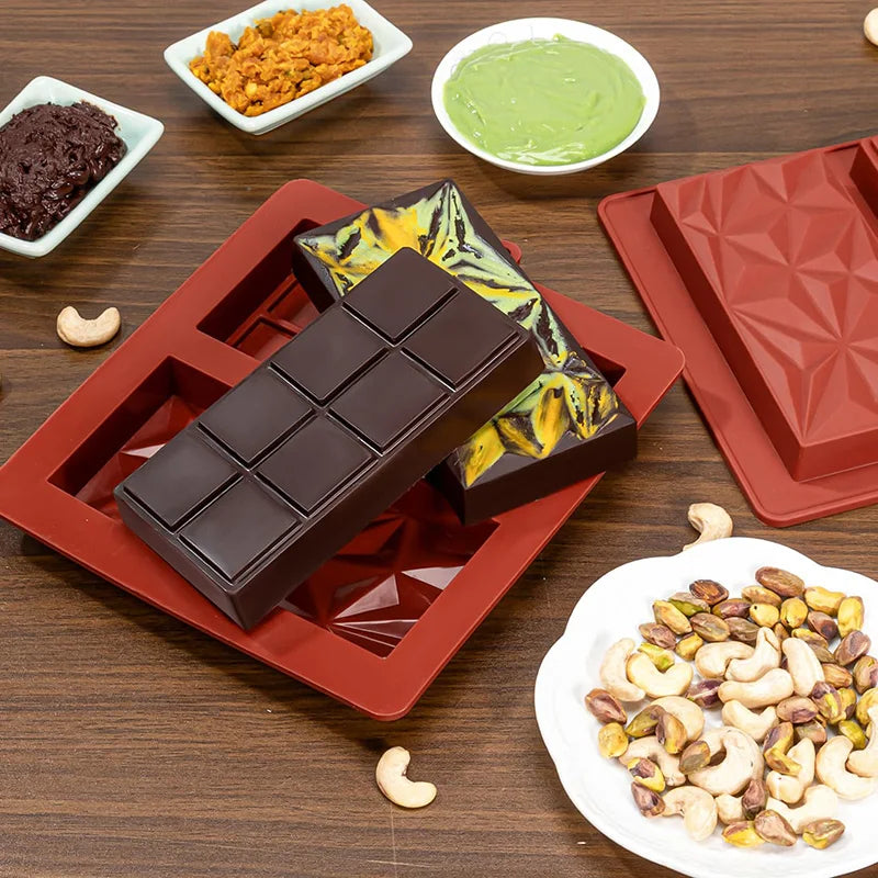 Moule Pour Tablette Chocolat - SiliconeChocolateBarMold™ - Rouge