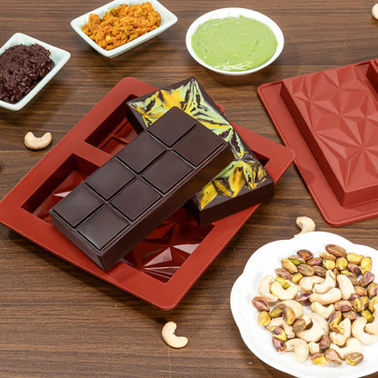 Moule Pour Tablette Chocolat - SiliconeChocolateBarMold™ - Rouge