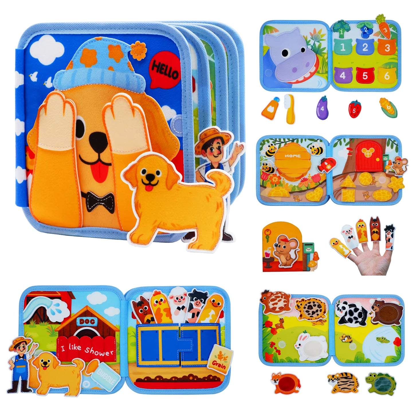 LIVRE BEBE TISSU - PuppyBusyBook™